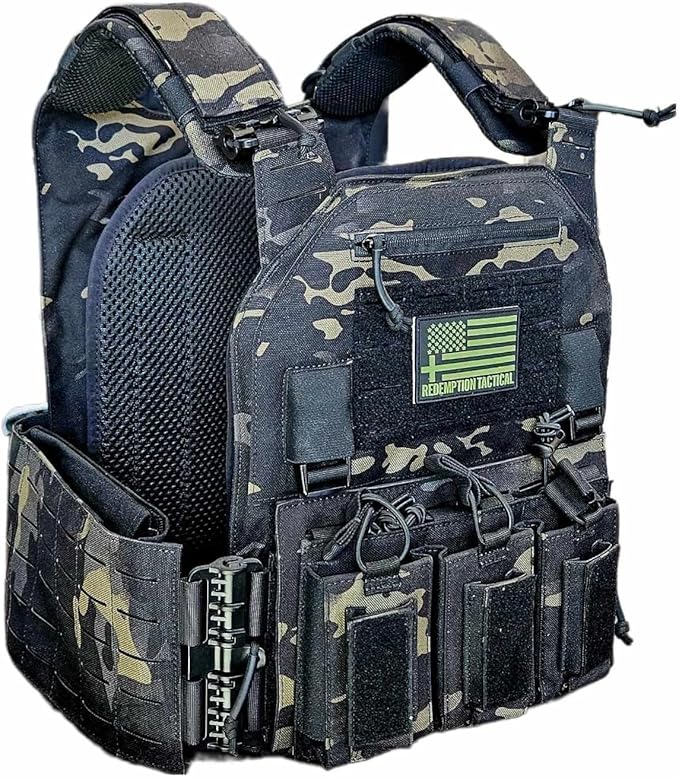 Redemption Crusader 2.0 Molle Quick Release Buckles Airsoft Vest With Adjustable Size Sides And Triple Pouch