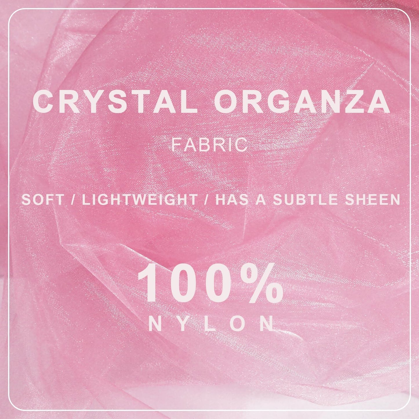 Pink Organza Tulle Fabric Rolls, Crystal Organza 12" by 50 Yards (150 ft) Sheer Nylon Silky Shiny Netting Spool Bolt for DIY Craft Table Runner Wedding Baby Shower Party Decor (Light Pink)
