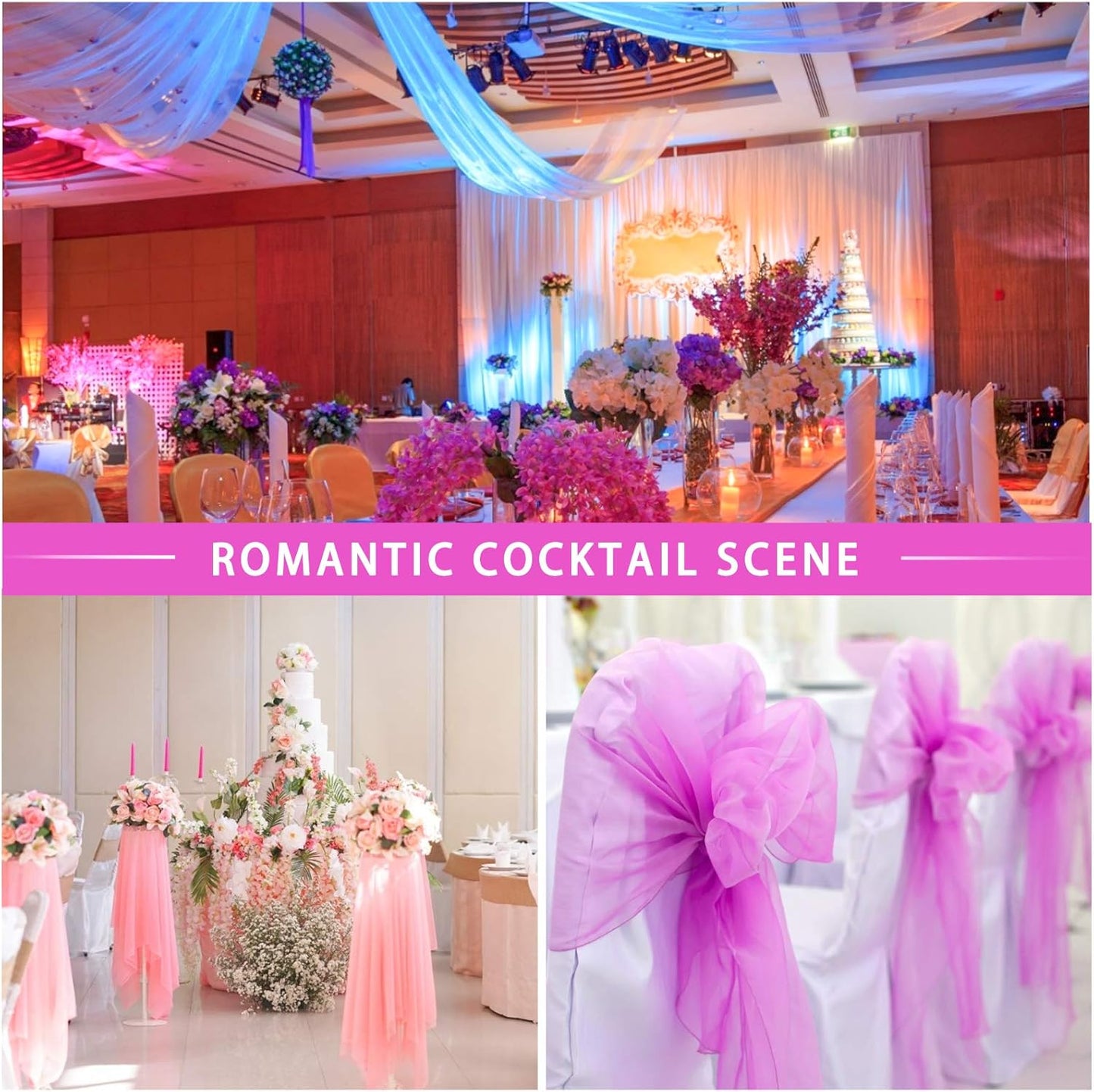 Crystal Organza Tulle Sheer Fabric Backdrop Curtains for Wedding Baby Shower Birthday Party Event Decor, 19” by 30 Yard (Red)