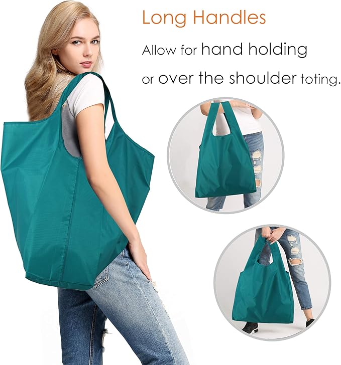 BeeGreen Marrs Reusable Grocery Bags Wholesale Gray Reusable Kitchen Bags Bulk Foldable-Machine Washable with Zipper Storage Pouch 10 Packs