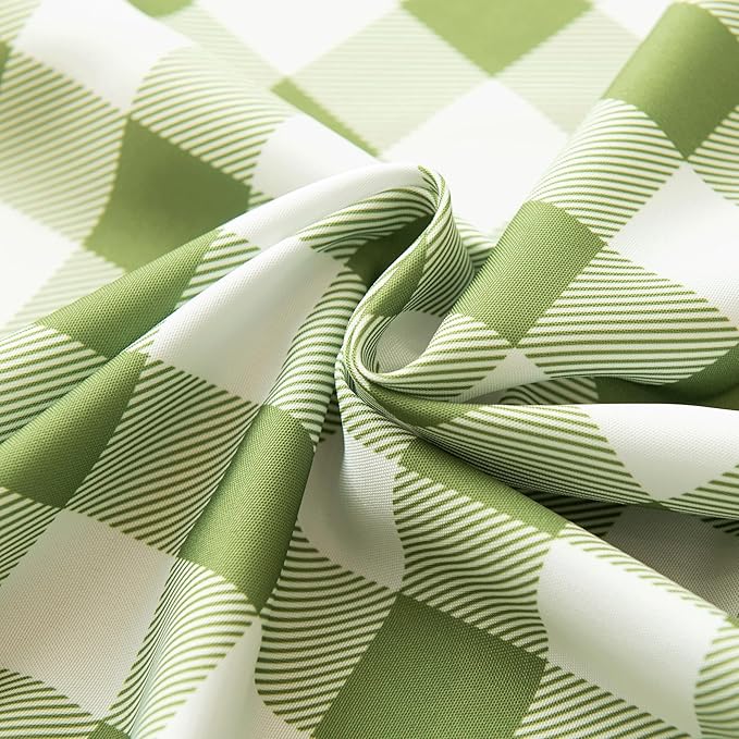 Waterproof Checkered Tablecloth Runner Fabric - Rectangle 12x108 Inch Classic Gingham Buffalo Plaid Table Cloth for Indoor/Outdoor Use - Table Cover for Kitchen, BBQs, and Parties