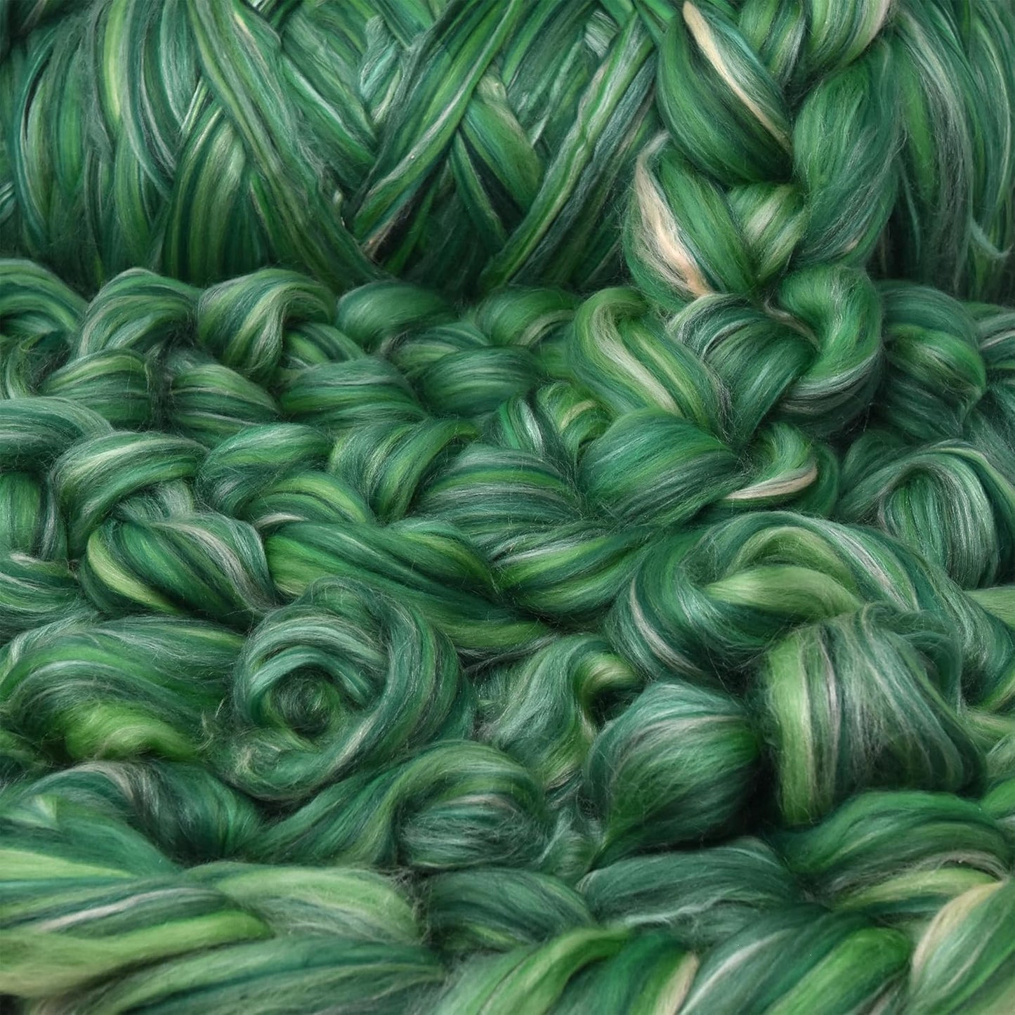 Merino Silk Luxe Tonal Designer Blend. Superfine Merino, Mulberry Silk, Tussah Silk. Top Roving for Spinning or Felting. Eden 4oz