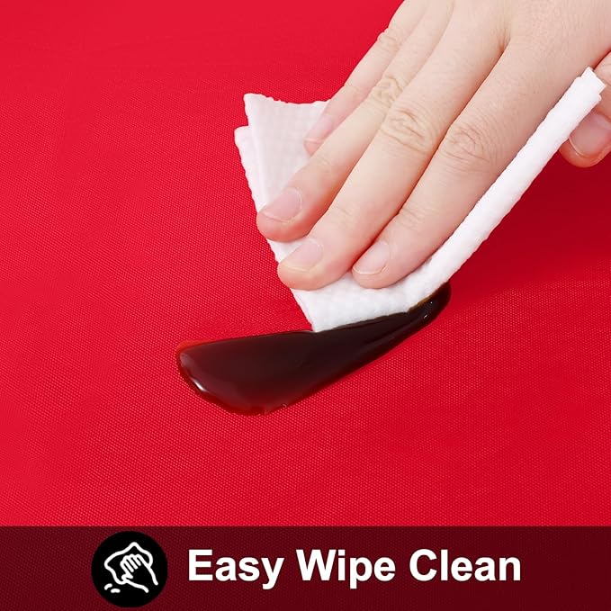 Smiry Rectangle Table Cloth 60x120 Inch, Waterproof Wipeable Vinyl Tablecloths Protector, Oil Spill Proof Plastic Table Cover for Dining, Banquet, Christmas and New Year Parties, Red