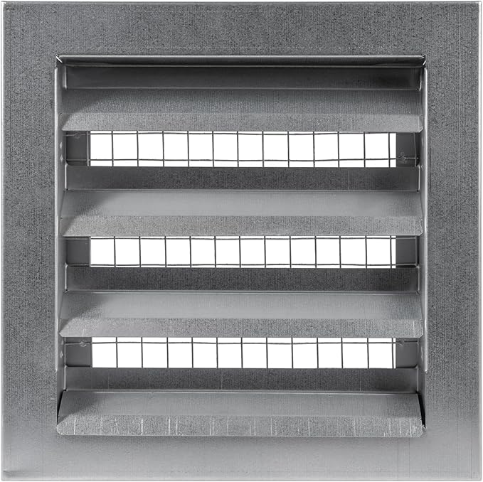 Vent Systems 8" x 8" Inch Galvanized Steel Industrial Air Return Grille - Heavy-Duty Louvered Air Intake Exhaust Vent Cover – Outdoor Wall Vent HVAC Grille - Register for House Wall Crawl Space