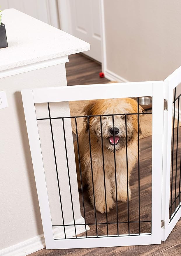 Internet's Best Traditional Wire Dog Gate - 3 Panel - 30" Tall - White