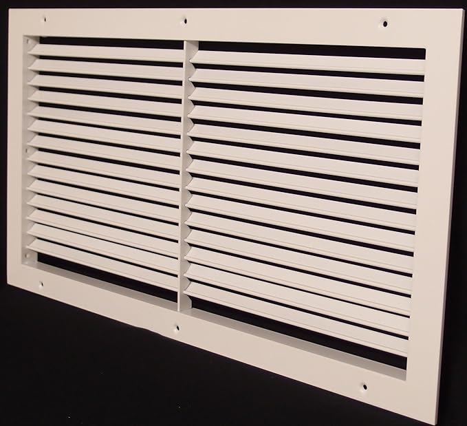 30"w X 8"h Aluminum Adjustable Return/Supply HVAC Air Grille - Full Control Horizontal Airflow Direction - Vent Cover - Wide Front End Overlap - Single Deflection [Outer Dimensions: 31.85"w X 9.85"h]