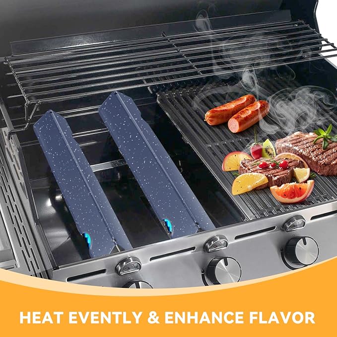 17.1 Inch Porcelain Steel Flavorizer Bars for Weber Genesis Grill Parts, for GS4 Genesis II/II LX 300, II E-310, II E-315, II E-335, II LX-340 Replacement Parts 66795, 5 Pcs