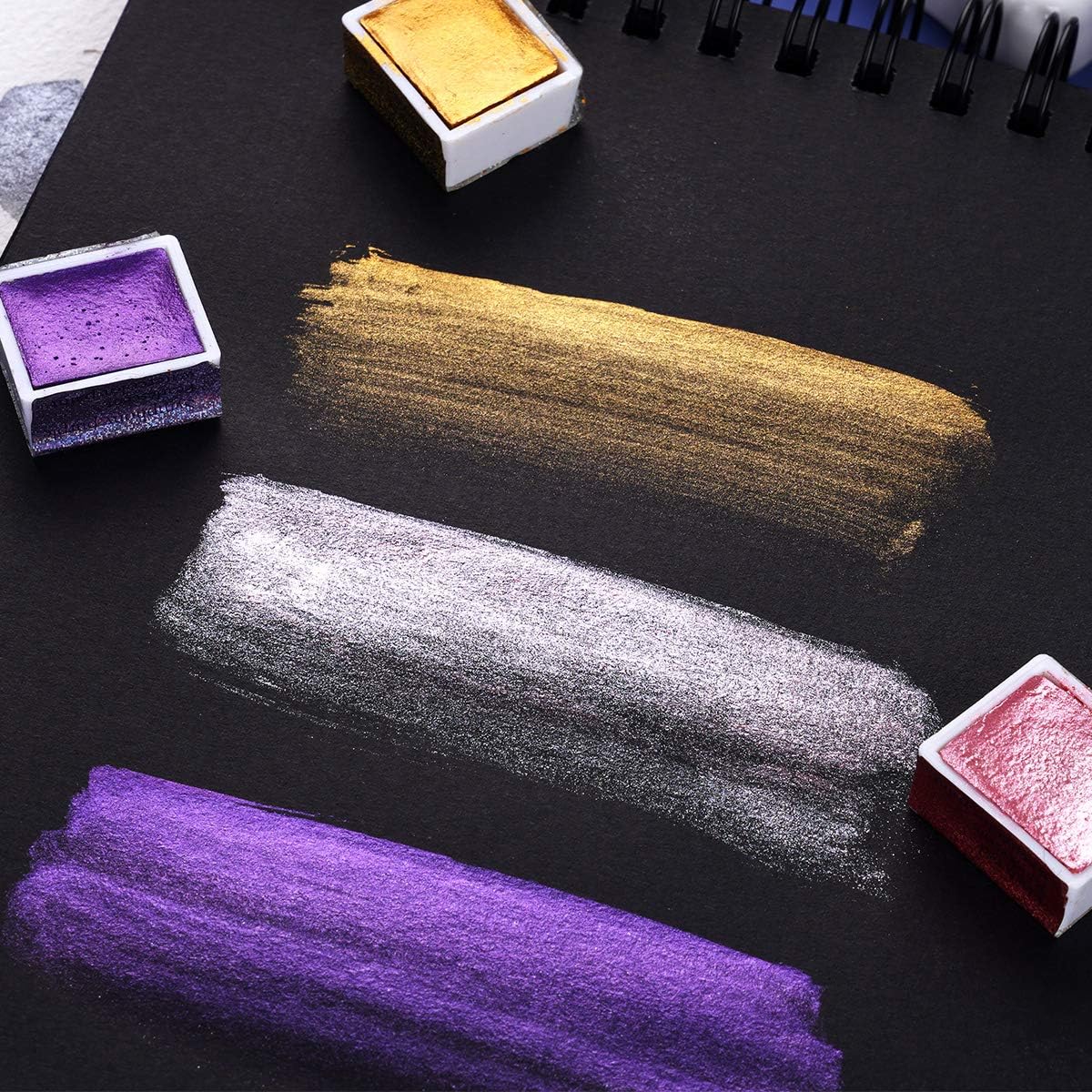 Paul Rubens Watercolor Paint, 12 Assorted Colors with Glitter Sparkle Effect, Professional Grade for Aritsts Adults Begginners, Portable and Compact Art Supplies