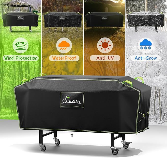 UIRWAY Griddle Cover for Blackstone 36" Griddle, Waterproof & Windproof Grill Cover for Outdoor Grill, Barbecue Cover with Reflective Strip and Air Vent for Most 4-Burner Flat Top Grill