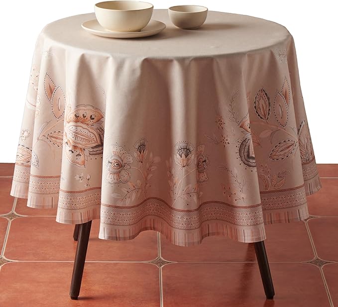 Maison d'Hermine Premium Table Cloth Round Table 100% Cotton 70 Inches Tablecloth Reusable Decorative Everyday Use for Dining Room, Farmhouse, Home, Party, Festive & Wedding - Society Florals