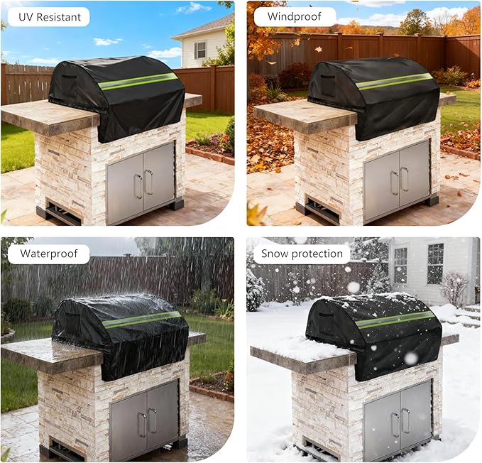 Built in Grill Cover for Lynx 27-Inch - Heavy Duty 600D Waterproof with Reflective Strips and Plush Lining,Protects the built in grill while enhancing its visual appeal,25.5''L x 27''W x 25.5''H,Black