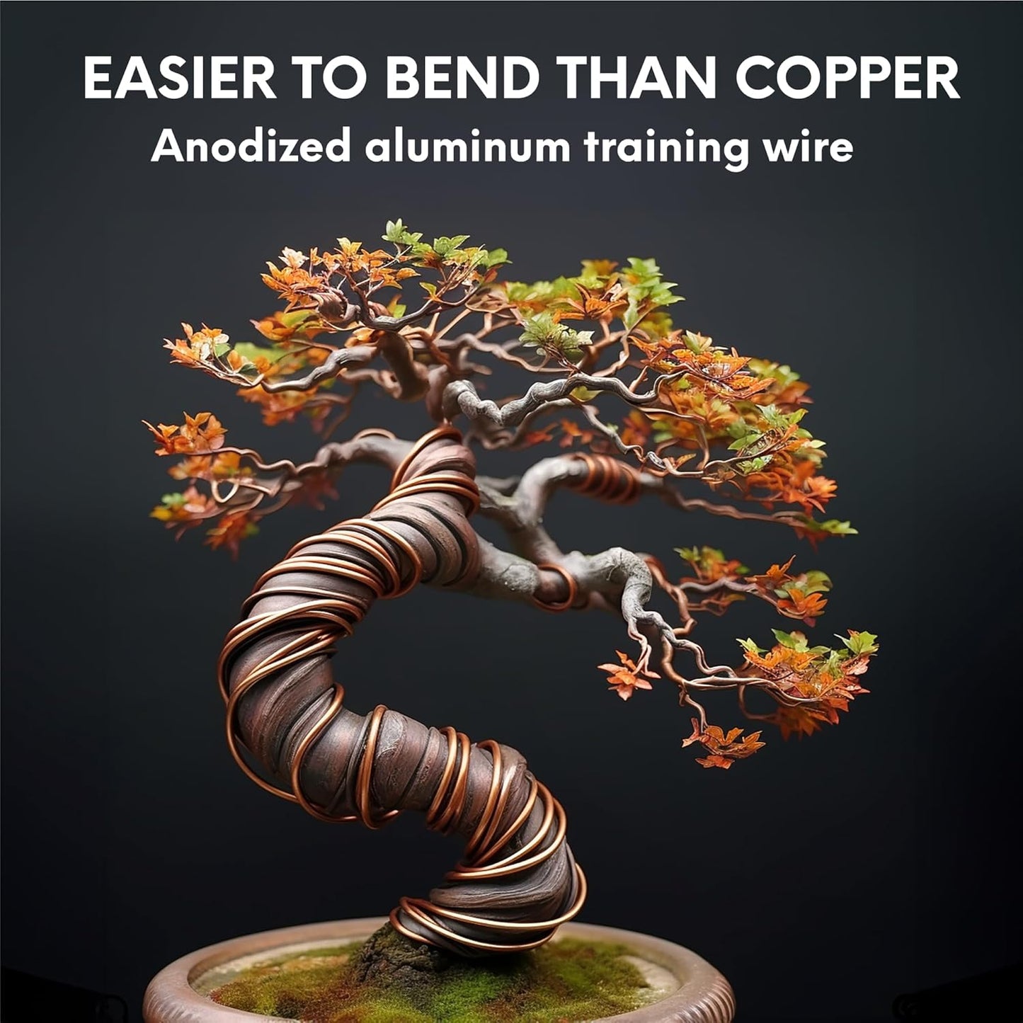 UTILE Bonsai Wire - Armature Aluminum Wire 80 ft 10 Gauge 3.2 mm Bonsai Training Wire, Tree Kit, Plant, Sculpting, Crafts, Bendable, Gardening, Beading and Jewelry Making (Copper, Brown)