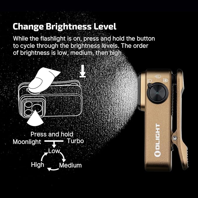 OLIGHT Oclip Pro EDC Flashlight Clip-on Light, Rechargeable 500 Lumens with Three Lighting Solutions Type-C Charging, Magnetic Flash Lights for Outdoor or Indoor Use(Ancient Script)