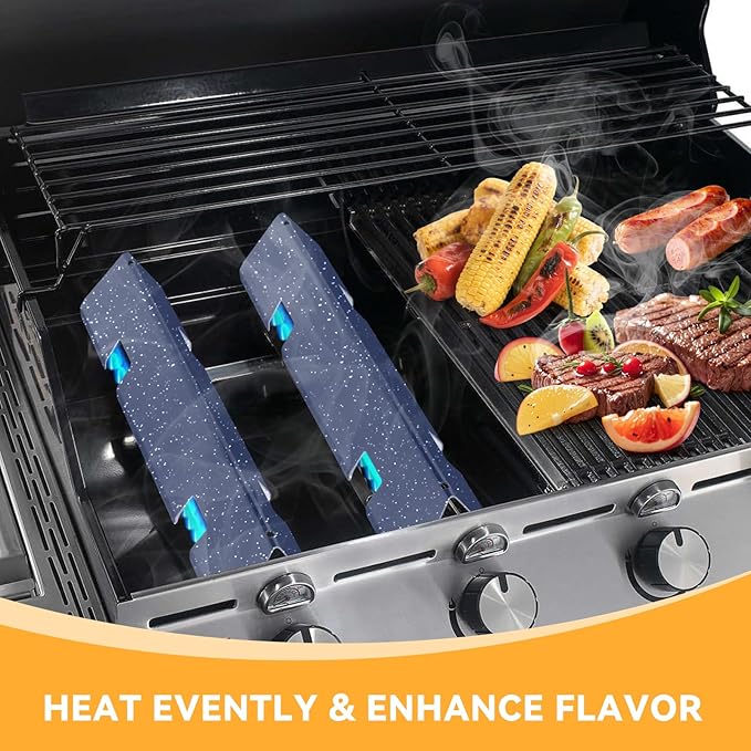 15.3 inch Flavorizer Bars for Weber Spirit I & II E310 E320 E330 S310 S320 S330 Gas Grills with Front Control Knobs, Replacement for Weber Spirit Grill Parts 7636, Porcelain Steel, 5 PCS