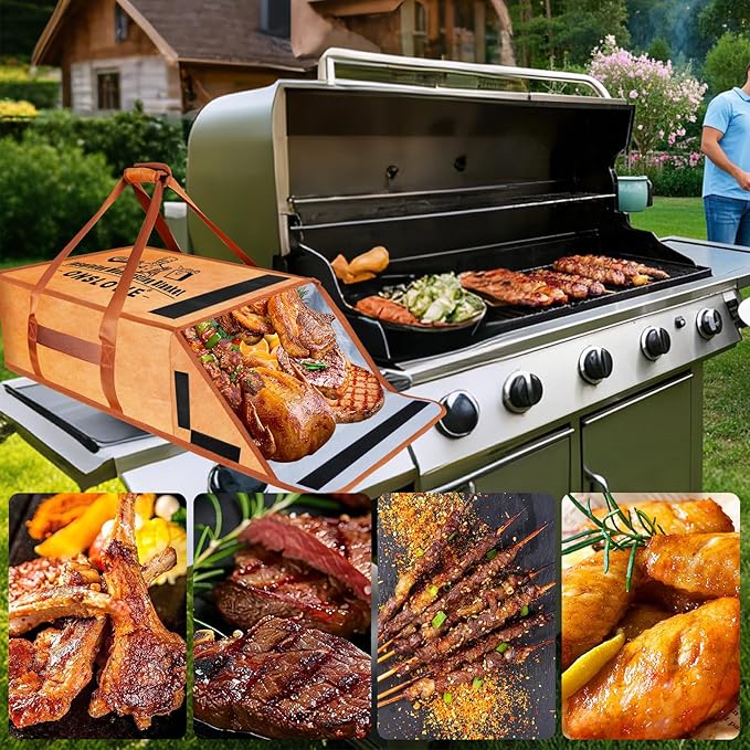 BBQ Blanket for Resting Meat - Insulated Meat Resting Bag for Smoking & Grilling | Compatible with Multiple models BBQ Prep Tub for Large Brisket/Beef/Pork Shoulders, Gifts for Men, Christmas Gifts