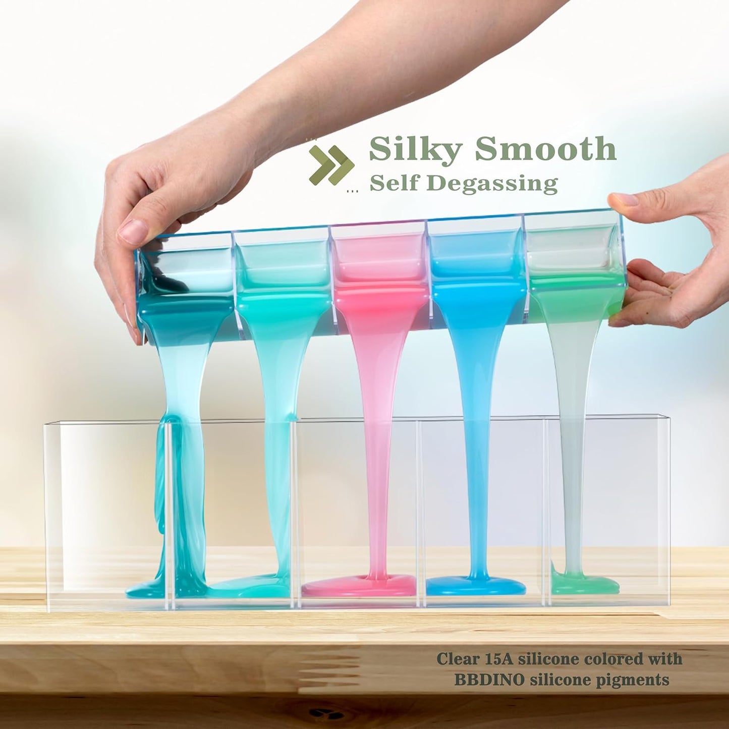 BBBDINO Silicone Mold Making Kit, 15A Fast Cure Silicone for Mold Making Clear 2000g(70.6 Oz), 1A:1B Ideal for Resin/Soap/Candle/Silicon Molds Casting