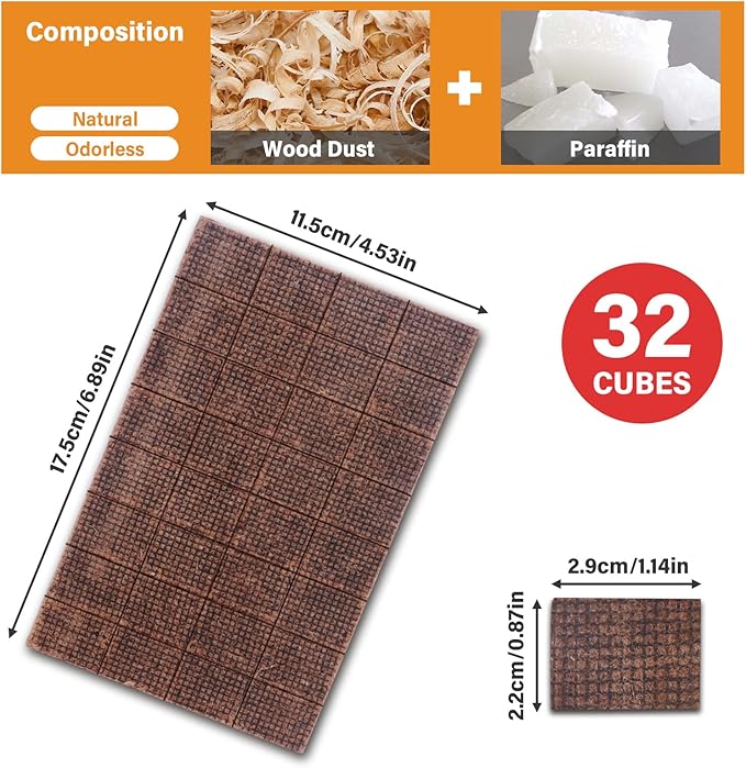 HGD Fire Starter, Natural Fire Starters for BBQ, Campfire, Fireplace, Charcoal, Wood Stove, Chimney, Fire Pit, Grill, Smoker, Indoor Outdoor Use