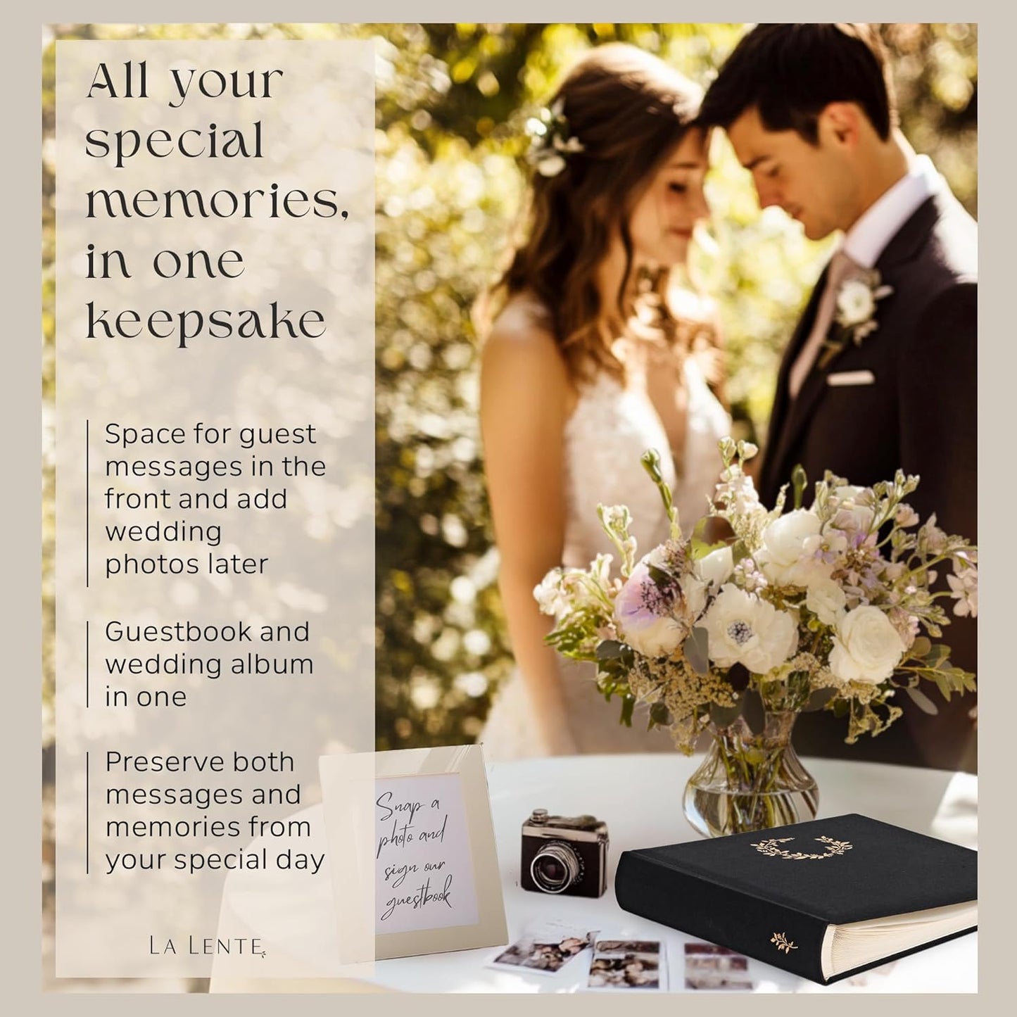 Premium Scrapbook Album – Photo Album with Writing Space – 100 Pages for Multiple Sizes 4x6, 5x7, 6x8, 8x10 – Holds 500 Photos – Wedding, Baby, Travel & Family Memories