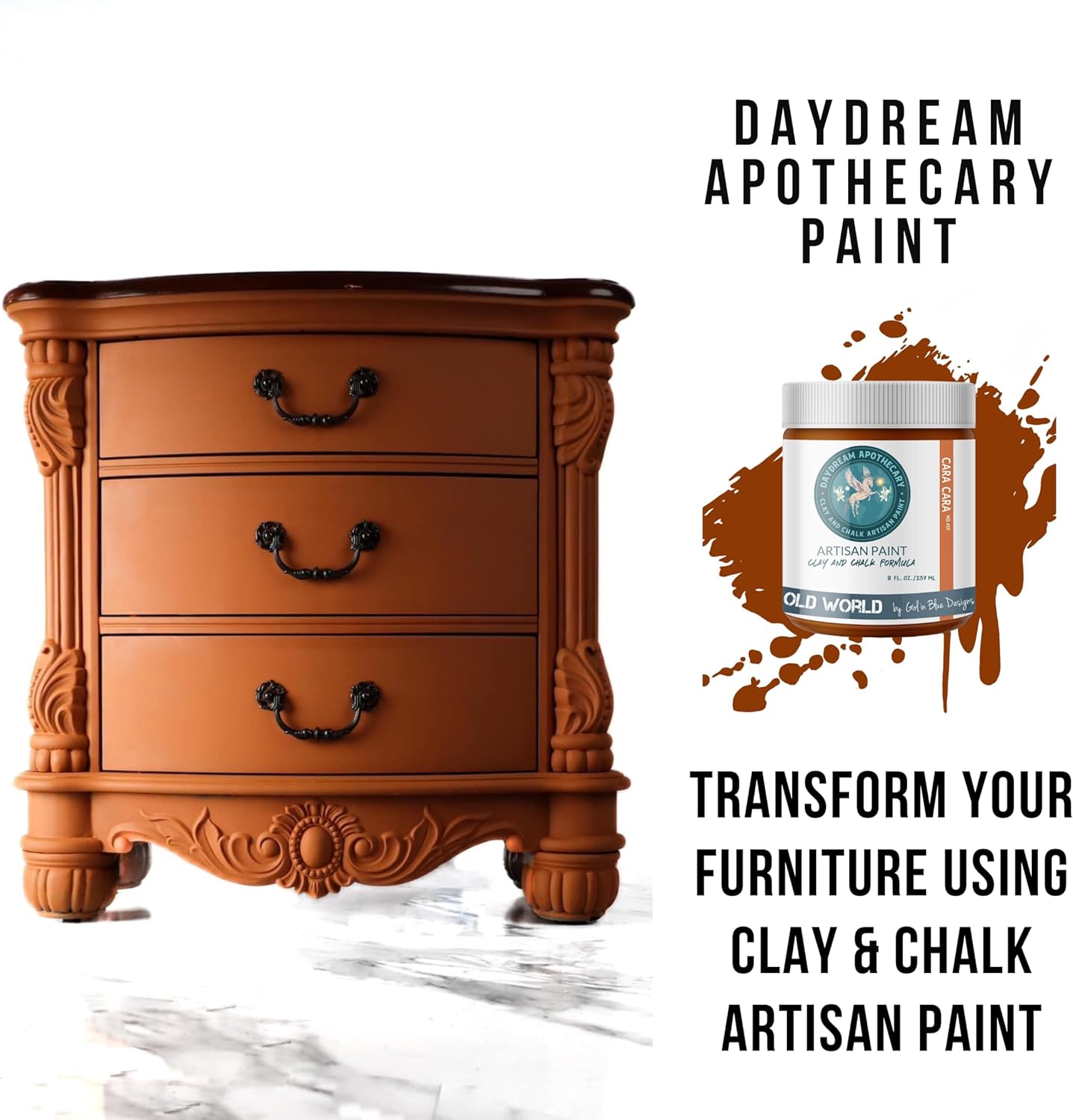 Daydream Apothecary Premium Chalk Style Paint for Furniture, Home Décor, Wood, DIY Interior Projects, Quick Dry, No Prep or Prime Needed, Matte Copper Brown - 8oz