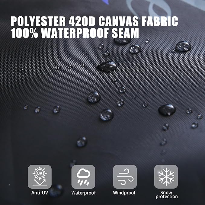 Grill Cover, Heavy Duty BBQ Grill Cover for Outdoor Grill, Waterproof, Anti-UV, Rip-Proof, Barbecue Cover with Adjustable Straps, Compatible for Weber, Charbroil, etc. Black (58'' x 24'' x 48'')