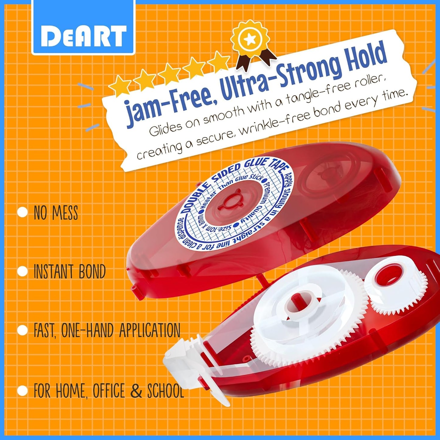 Double Sided Tape Scrapbook Tape Roller, Adhesive Glue Runner, Scrapbooking Journaling Supplies, Must Have Tapes for Paper Art & Craft Card Making Gift Wrapping School Office (4)