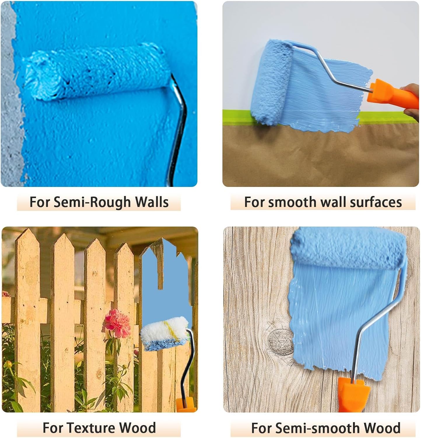 60 Piece Paint Roller Cover with 2 Frame Set, 4 inch Microfiber Roller Covers, Washable Covers for Roller Frame, House Painting Supplies, Naps for Paint Roller Brush for Painting Walls Ceilings