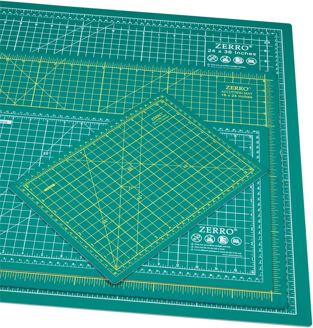 ZERRO Self Healing Cutting Mat 24" x 36", Professional Double Sided Durable Non-Slip Rotary Mat for Scrapbooking, Fabric, Quilting, Sewing-3mm Thick (A1)