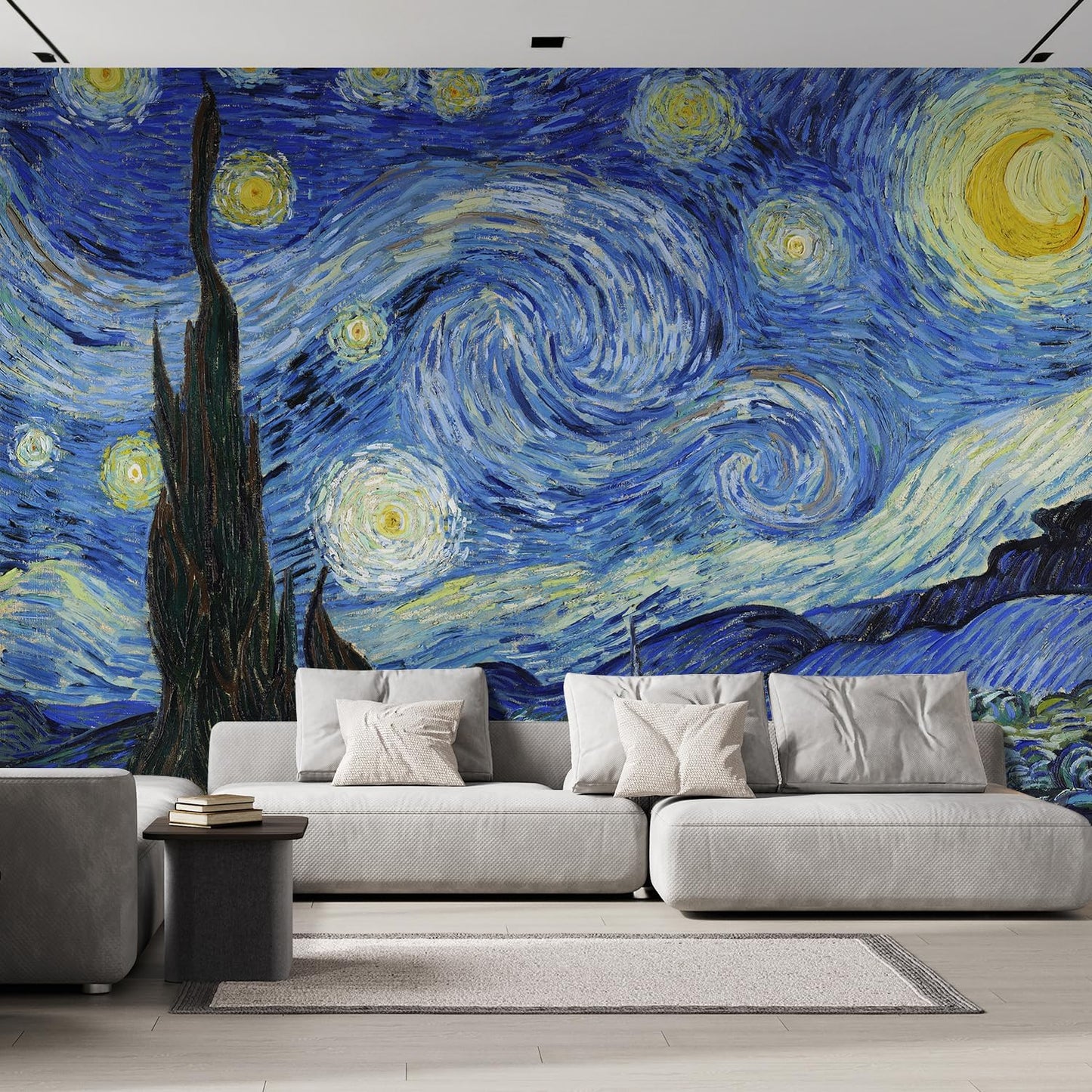 wall26 Starry Night by Vincent Van Gogh Dutch Impressionism 20th Century Artist Peel and Stick Large Wall Mural, Removable Wallpaper, Home Decor - 120x144 inches