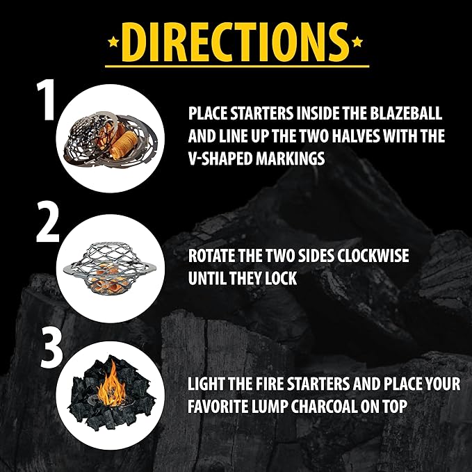 FOGO Super Premium Hardwood Lump Charcoal 35 Pound Bag, Fogostarters Natural Fire Starters and Blazaball Bundle