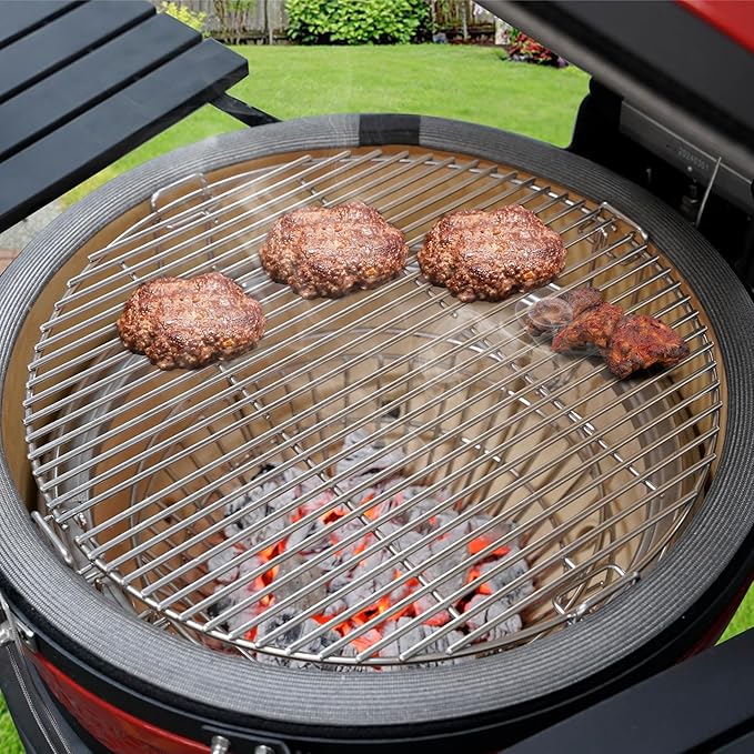 only fire Charcoal Ash Basket, Stainless Steel Charcoal Holder with Handles, Grilling Accessories, Fits Kamado Joe Classic and Large Big Green Egg Grills