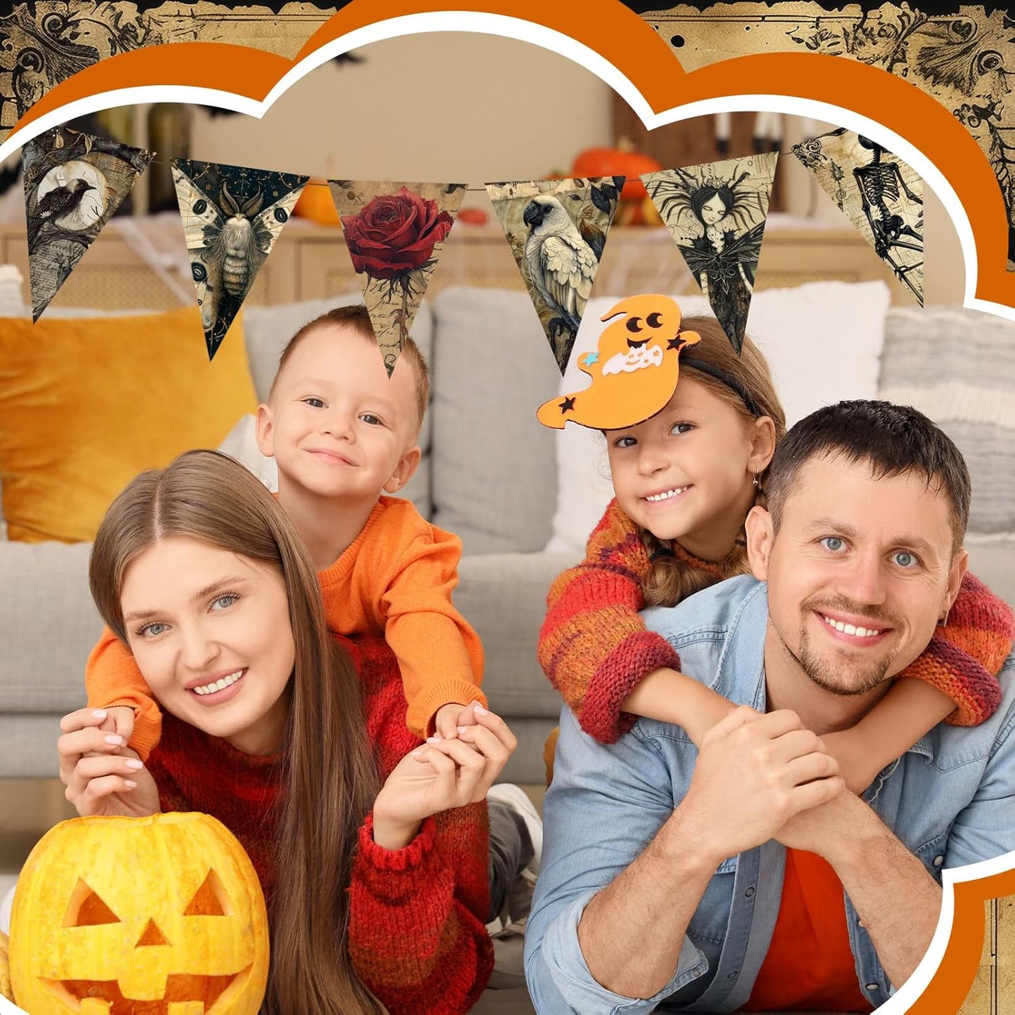 Ganeen 60 Pcs 10 x 10 Inch Vintage Halloween Quilting Fabric Squares Retro Halloween Fat Patchwork Precut Strips Rustic Crow Skull Fabric Bundles for Holiday DIY Craft Sewing Quilt Material Handmade