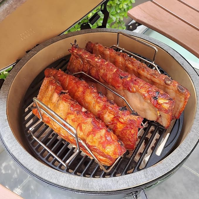 Cast Iron Cooking Grid for Large Big Green Egg Accessories, Grate Grids for Any 18" Kamado Grills Replacement Parts (18IN)