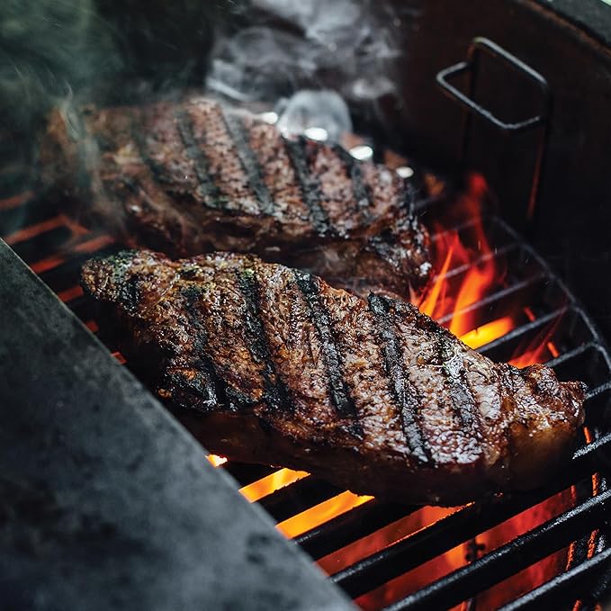 Kamado Joe Durable Half-Moon Cast Iron Cooking Grate with Grill Grate Lifter for Classic Joe 18-inch Charcoal Grill and Smokers in Black, Model KJ-HCICG