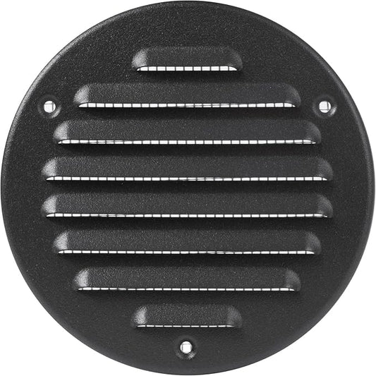 Square Ventilation Grille / 5" Inch Inside Measurement/Black Metal Air Vent Louver - Inside/Outside use/Ø 5.25" Inch Outer Measurement