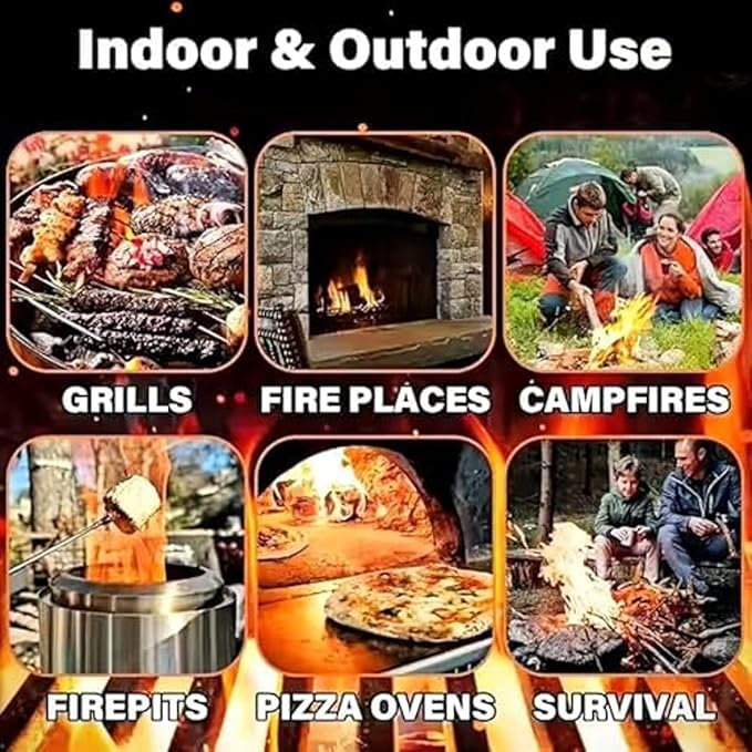 Fire Starter - Easy to Ignite, 300 pcs XXL Odorless Natural Fire Starters for Wood Stove & Fireplace,Indoor & Outdoor Fire Pit, Firestarter for Grill, BBQ, Campfires, Chimney Charcoal, Tumbleweeds