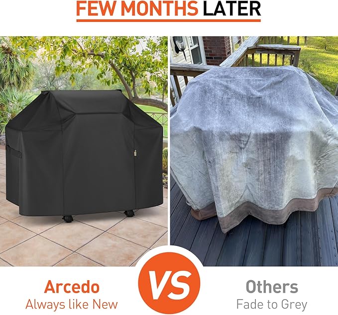 Arcedo Grill Cover 52 Inch Compatible with Weber Spirit 200 and 300 Series, Genesis Silver A/B Gas Grill, Waterproof Heavy Duty Outdoor Fade Resistant BBQ Cover for E310, Compared to 7106