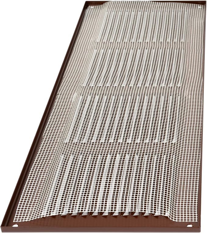 Repa Market Air Vent Cover 16x6 Inch (Outer Dimensions) Brown Galvanized Steel Louvered Grill Cover with Mesh Screen/Wall or Ceiling Vent/HVAC Register for Indoor and Outdoor Ventilation