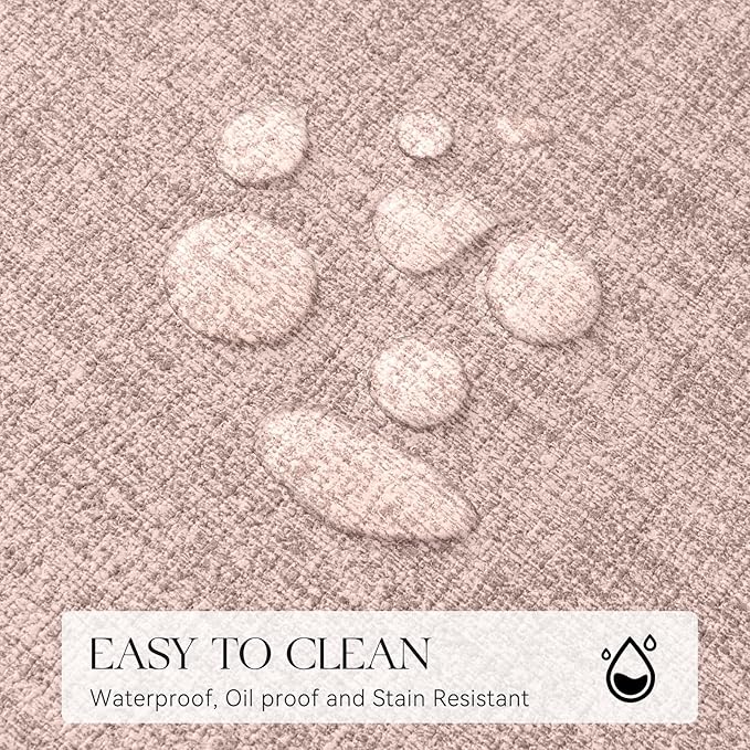 MOSAYT Faux Leather Placemats Set of 4, Heat Resistant Vinyl Place Mats with Coasters, Wipeable Washable Waterproof Oil Proof Table Mats for Kitchen Dining Indoor Outdoor, 12" x 17", Pink