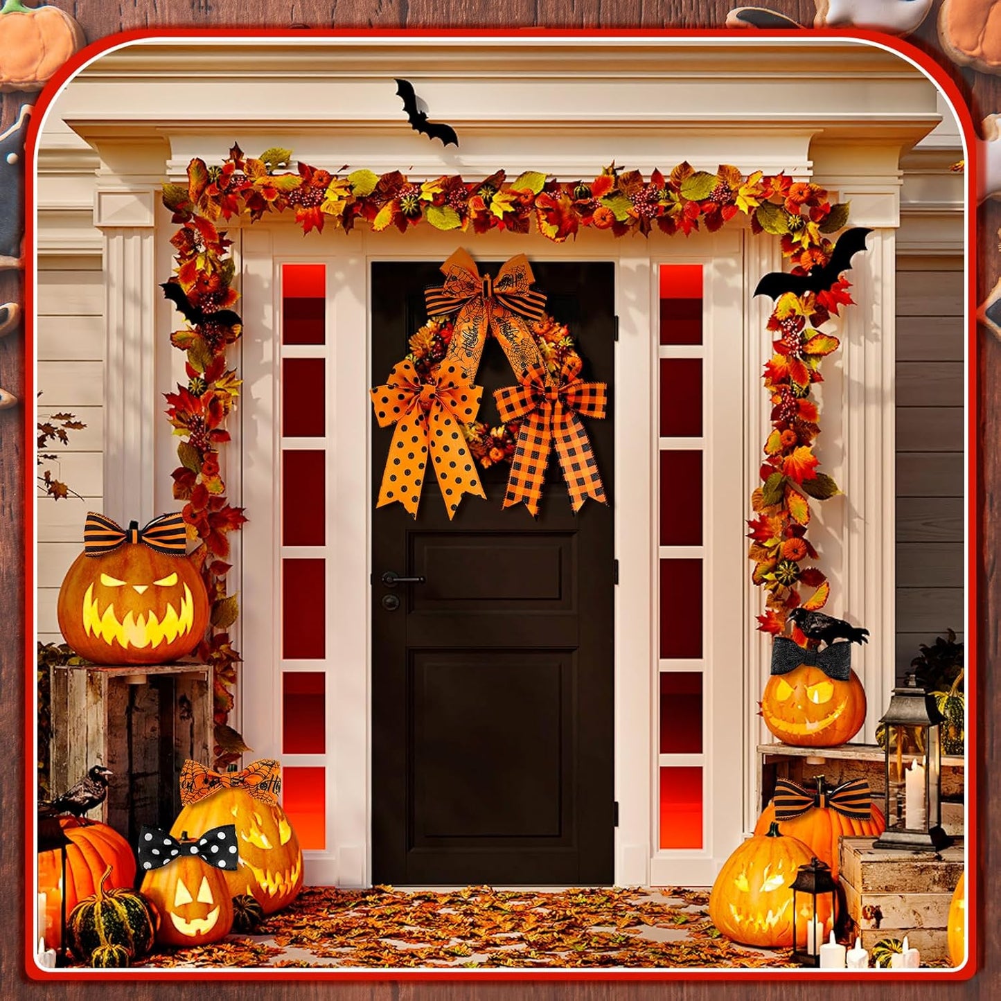 12 Rolls Halloween Wired Edge Ribbon for Wreaths 2 Inch x 60 Yards Bat Spider Web Pumpkin Print Ribbon Ghost Witch Hat Crafts for Halloween Party Decorative Supplies, 12 Styles