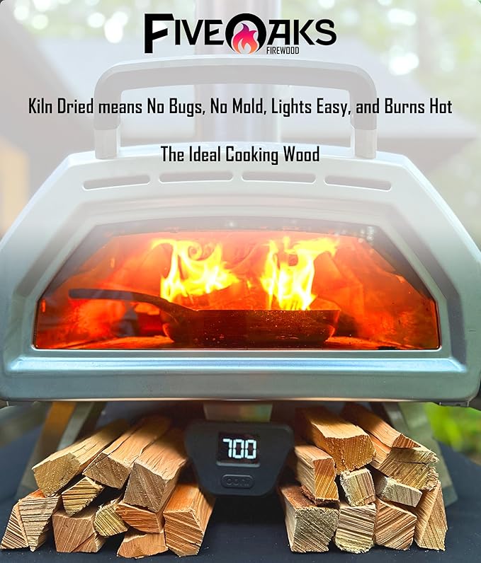 Pizza Oven Wood for Wood Fire Pizza Oven, Mini Oak Firewood. 5 Inch Oak Wood (1,000 Cubic Inches) ~5" Kiln Dried Firewood for Ooni Pizza Ovens, Gozney, Bertello Pizza Oven