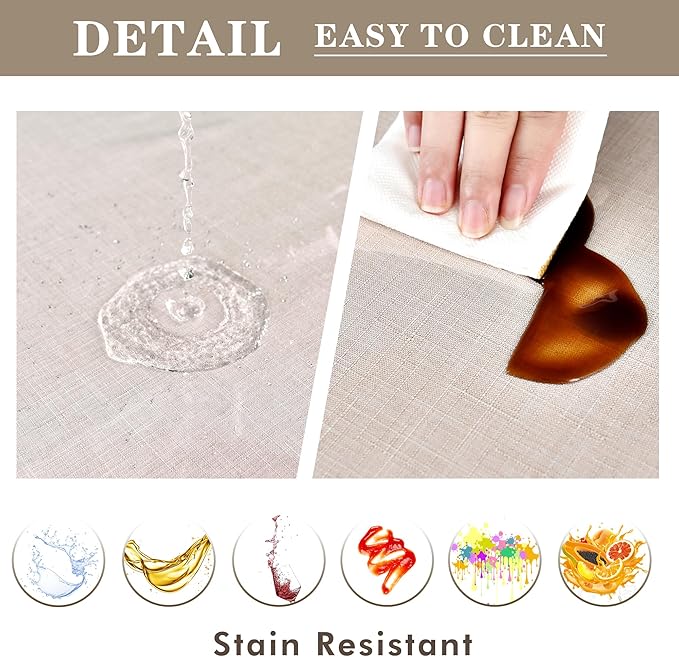 Nasitos 2 Pack Square Table Cloth Protector 60x60 Inch-Plastic Decorative Tablecloth, PVC Washable Wipeable Spill & Waterproof Splashproof Small Table Cloth for Card Table, Dining, Indoor&Outdoor