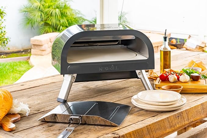Nexgrill Ora 16" Portable Tabletop Propane Pizza Oven, 24,000BTUs, Portable Gas Pizza Cooker with Foldable Legs, Auto Rotating Cordierite Pizza Stone - 820-0088