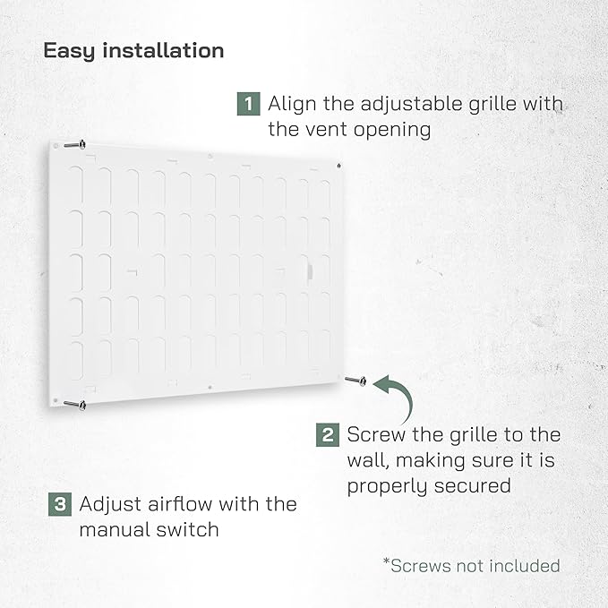 Vent Systems 16" x 12" Inch (Outer Dimensions) Metal Air Vent Grille - White Adjustable Register Vent Cover - Open/Close Air Supply Intake Wall Vent - Heating/Cooling Ceiling Grille for House, Garage