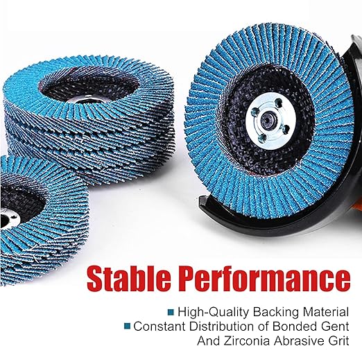 EZARC Flap Discs 40 Grit, 4 1/2 x 7/8-Inch Flap Sanding Disc, Type 29 Zirconia Grinding Wheel for Stainless Steel, Sheet Metal (50 Pack)