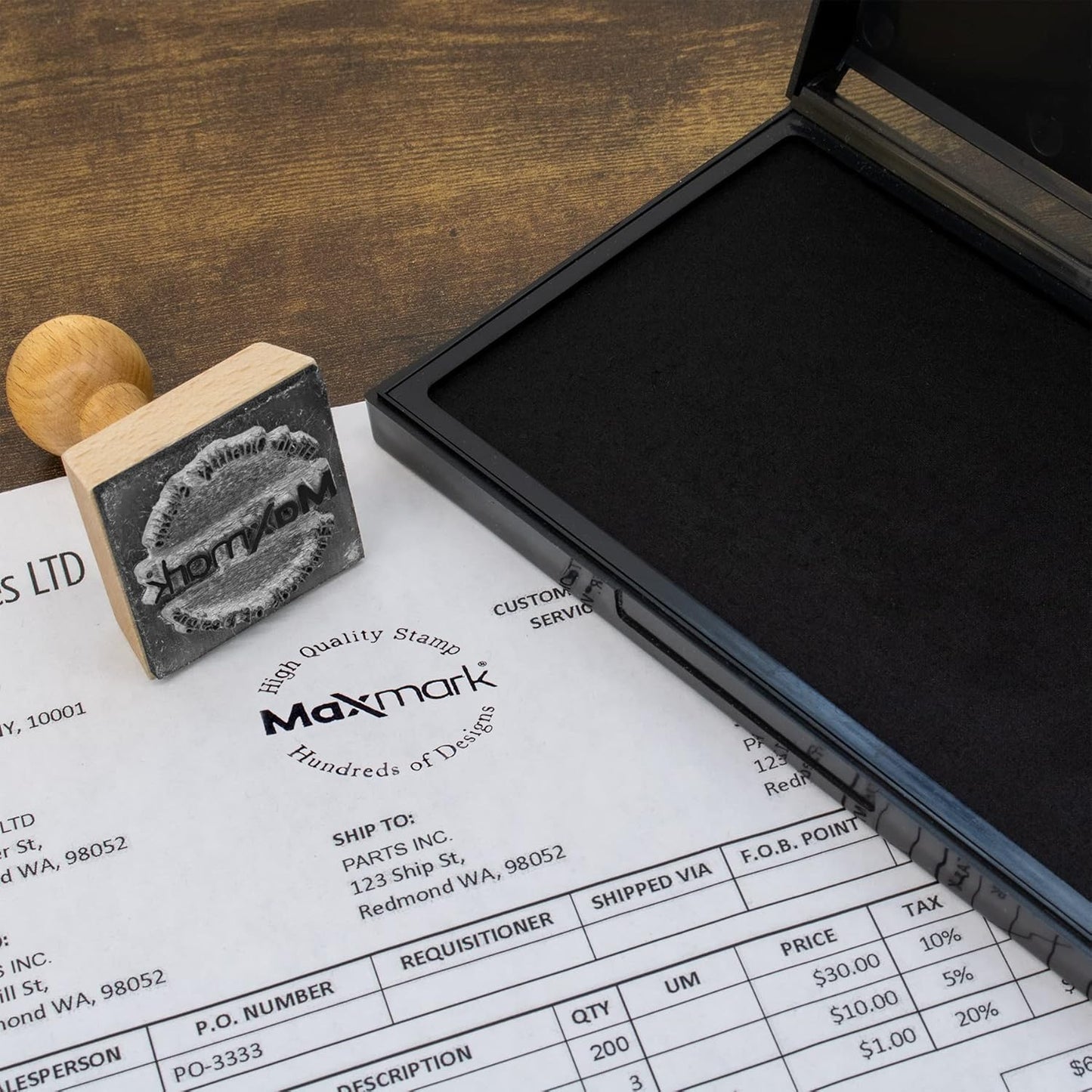 MaxMark Large Light Blue Stamp Pad - 4-1/4" by 7-1/4" - Premium Quality Felt Pad