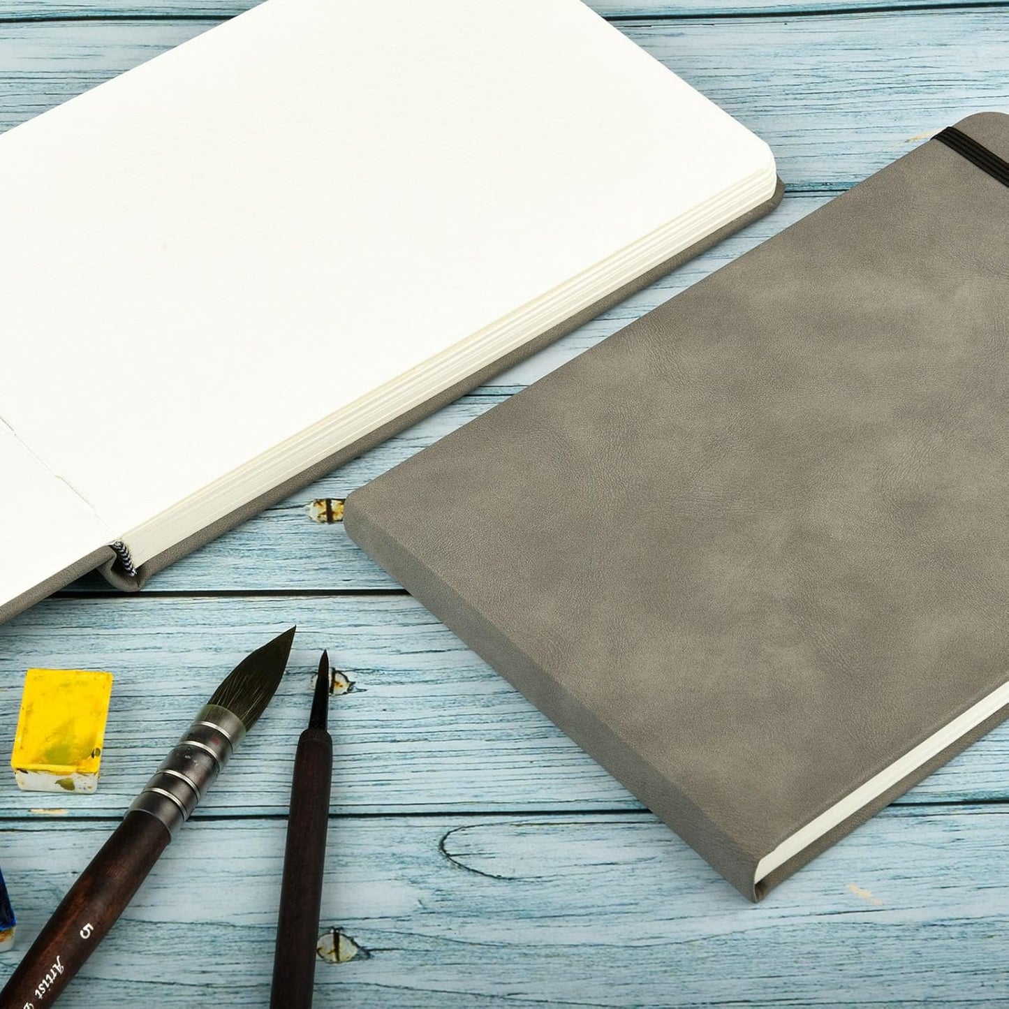 SEMLEART Watercolor Sketchbook Journal, White, 24 Sheets, 5x8 Inches, 140 lb/300 GSM Paper, Travel Notebook for Art Painting, Mixed Media, Drawing