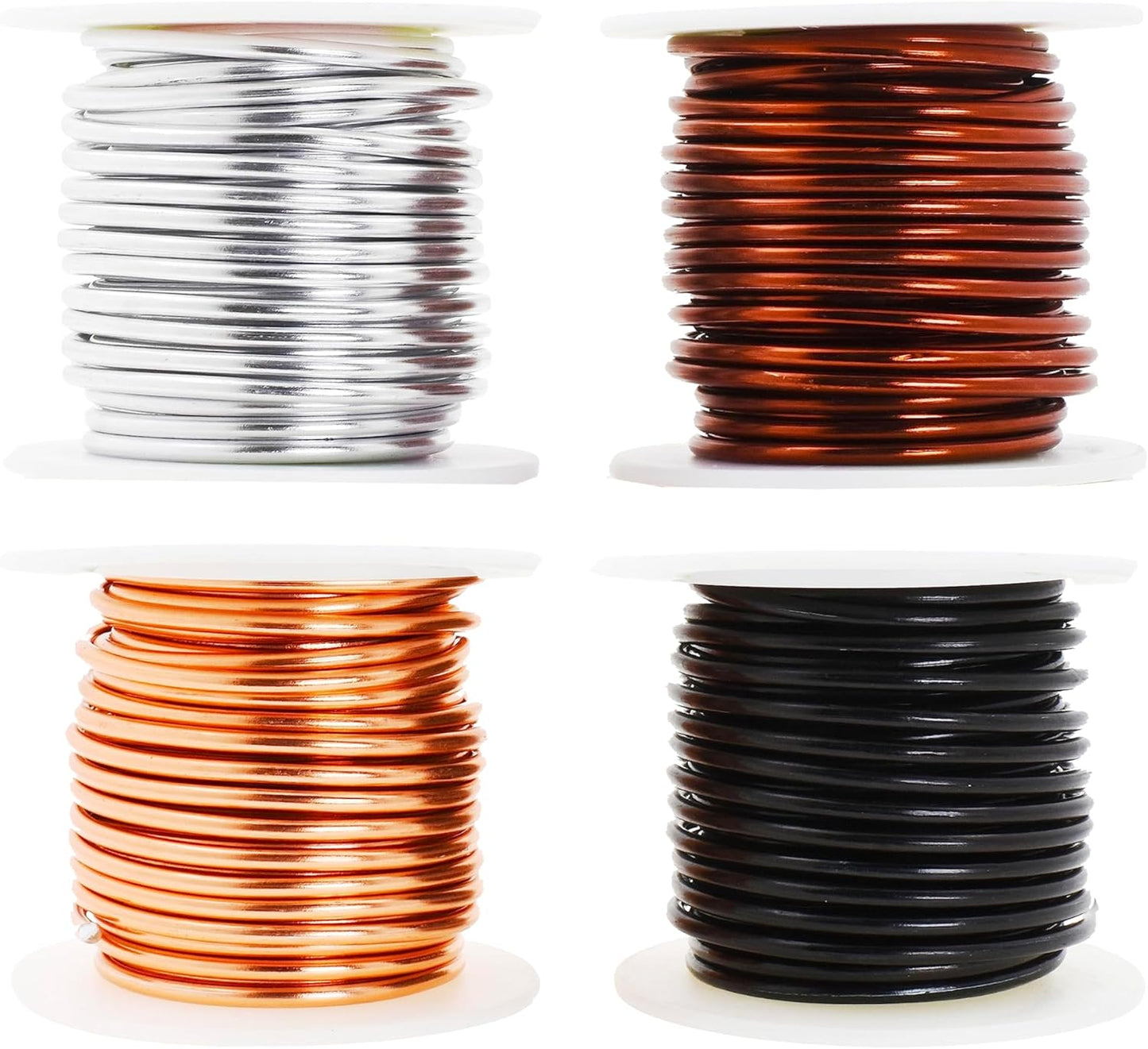 Mandala Crafts 8 Gauge Anodized Aluminum Craft Wire for Jewelry Making - 128 FT Colored Flexible Neutral Wire - Bendable for Bonsai Armature Crafting Sculpting