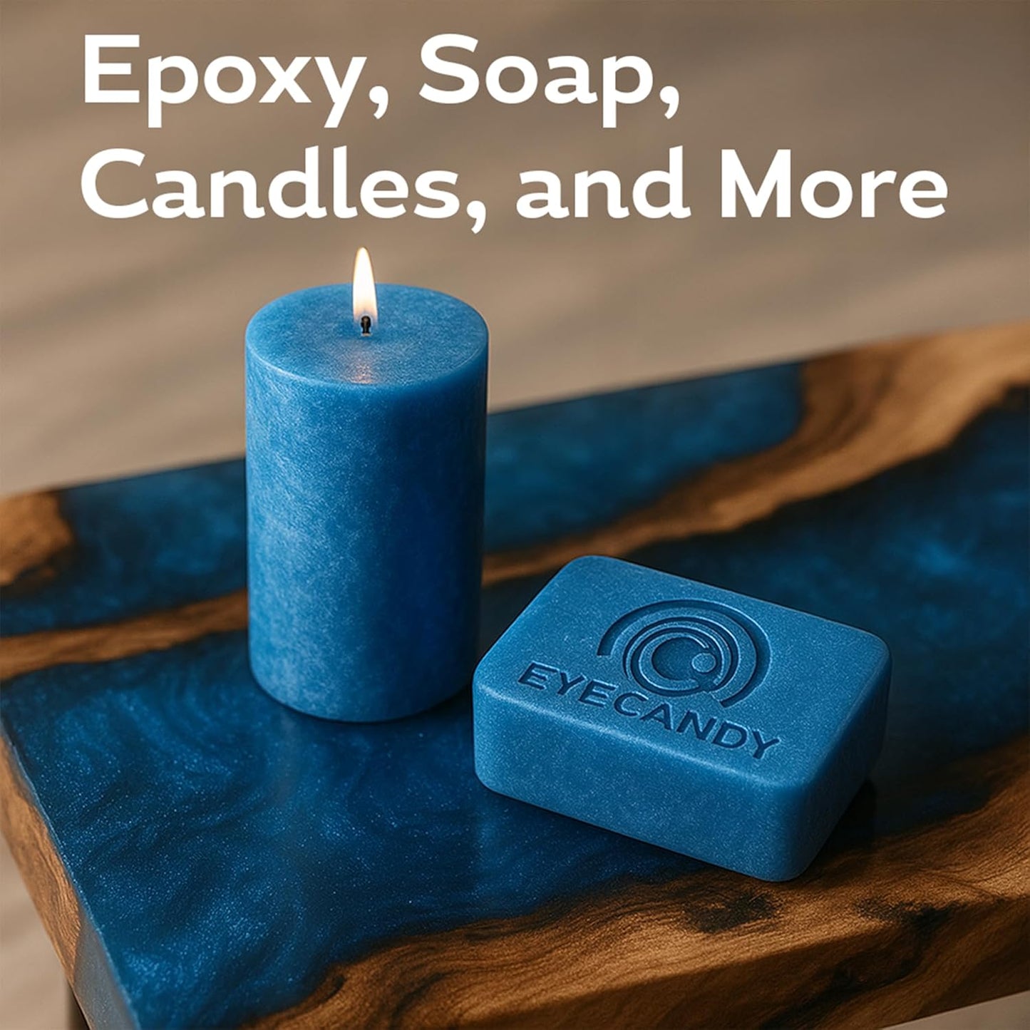 Eye Candy Pigments Premium Blue Mica Powder - Aoi Hi Blue (50gr) - for Epoxy, Resin, Soap, Paint, Woodworking, Acrylic Pouring, Bath Bombs, Fishing Lures - DIY Arts and Crafts Additive