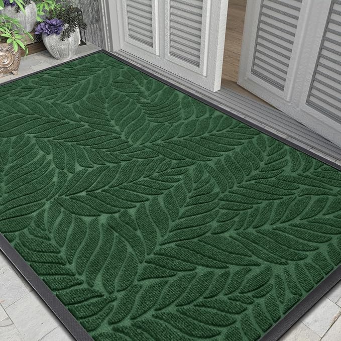 Yimobra 60x36 Large Door Mat Outdoor Indoor, All-Season Waterproof Door Mat Outside Entrance, All-Weather Non-Slip Outside Doormat for Garage Patio Entryway, Green