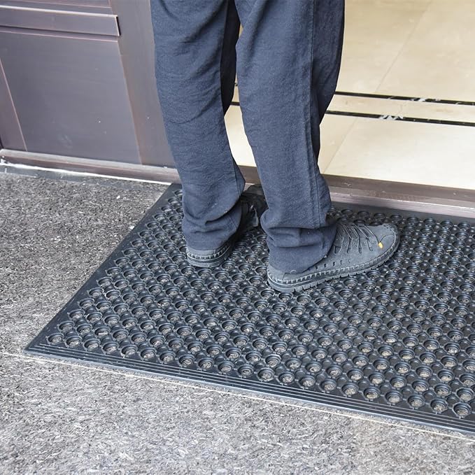 Outdoor Mat, Odorless Flexible Entrance Floor Mat, Anti-Slip Workplace Mats, Anti-Fatigue Tiles Open Work Mats, for Kitchen, Bathroom, Warehouse, Restaurant (4, 36"x24")